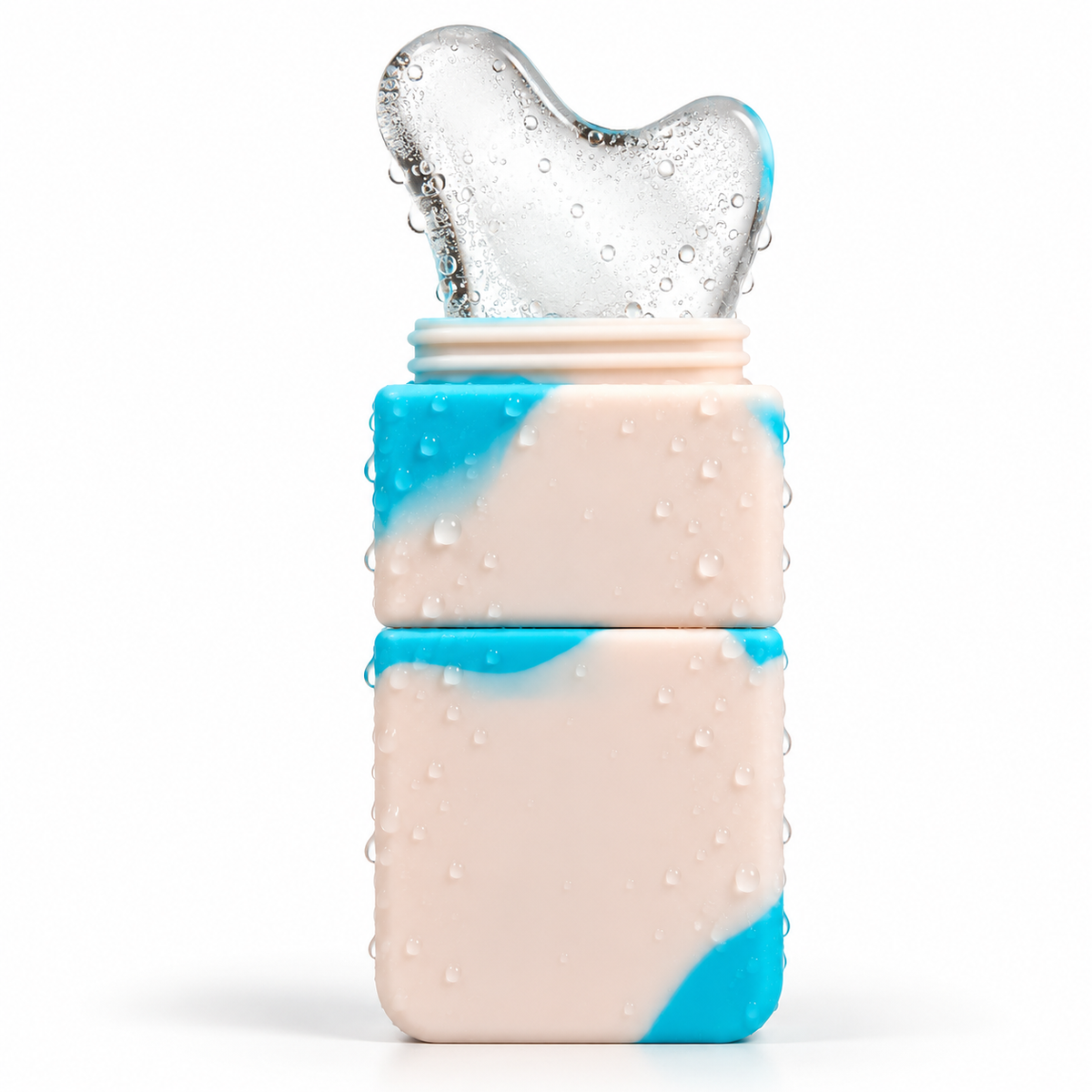 Cream and blue Frosté Ice Facial filled with ice