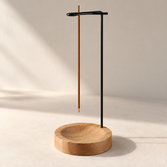 Sōlune wooden incense holder in soft sunlight