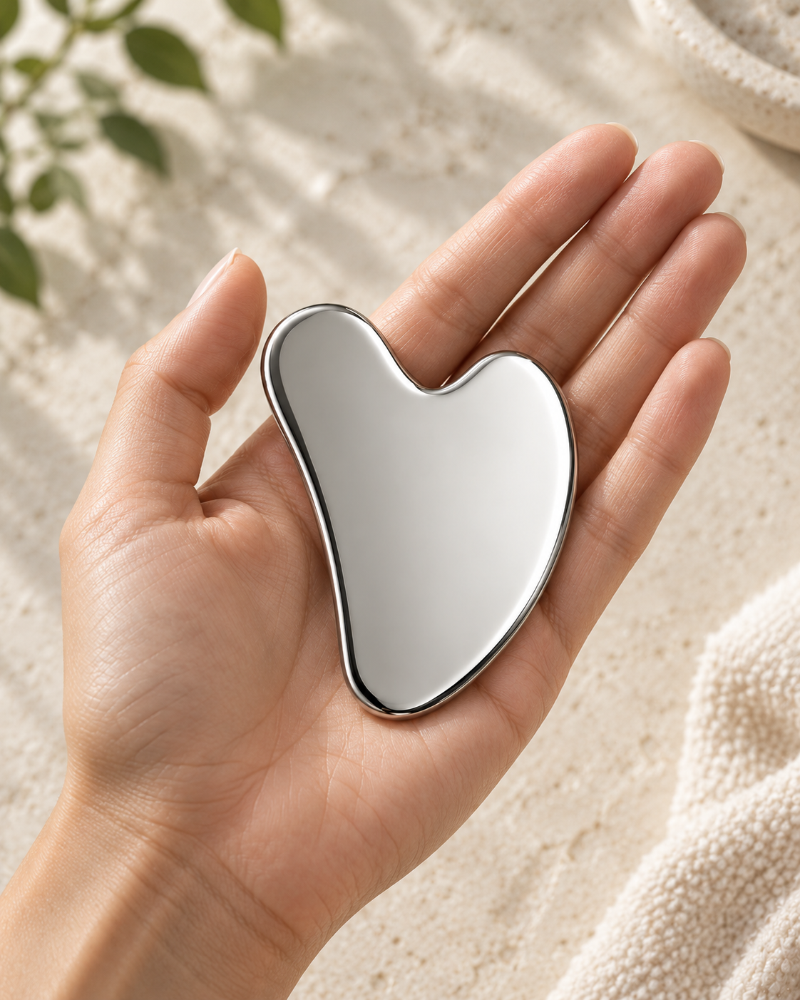 Sculpté gua sha held in one hand