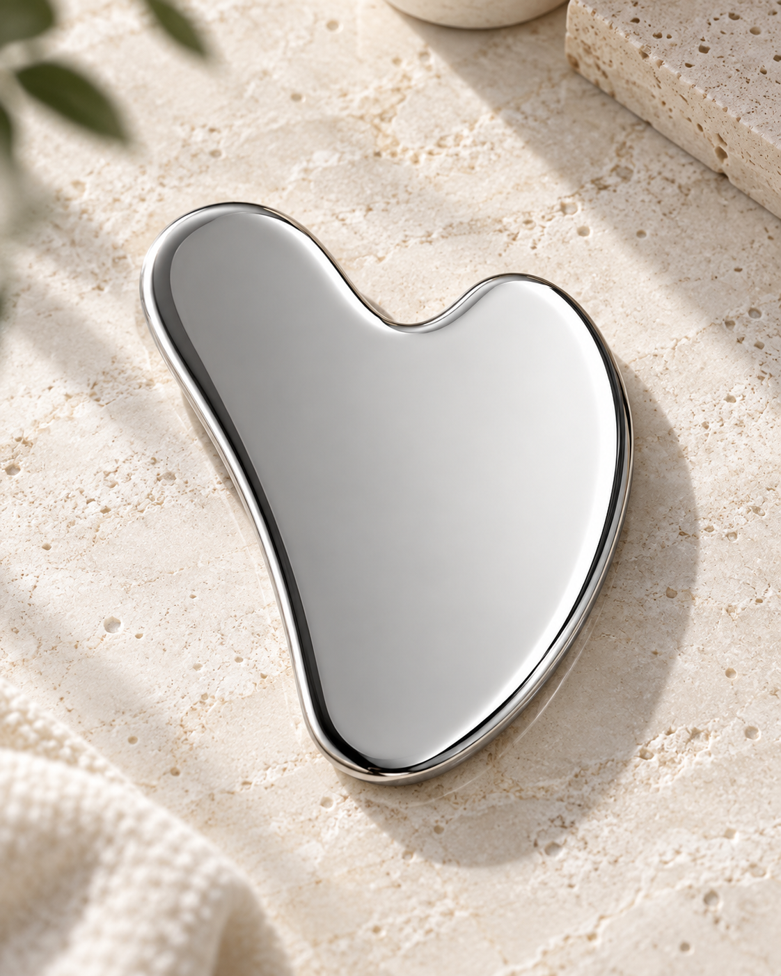 Sculpté gua sha resting on stone