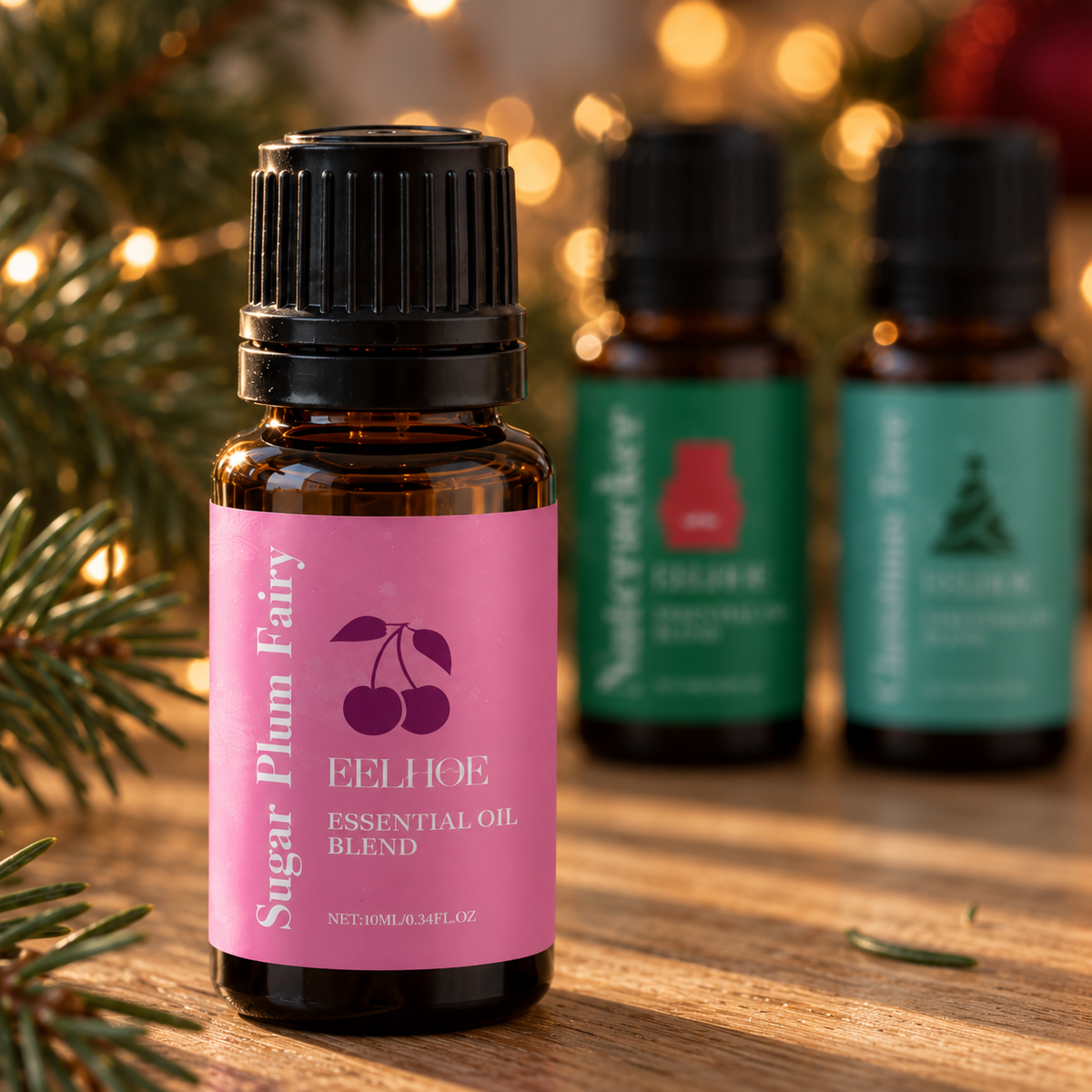 Sugar Plum Fairy fragrance oil with the other two bottles on display